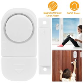 Wireless Window Door Magnet Alarms Magnetic Sensor Security Burglar Alarm For Kid Safety - White